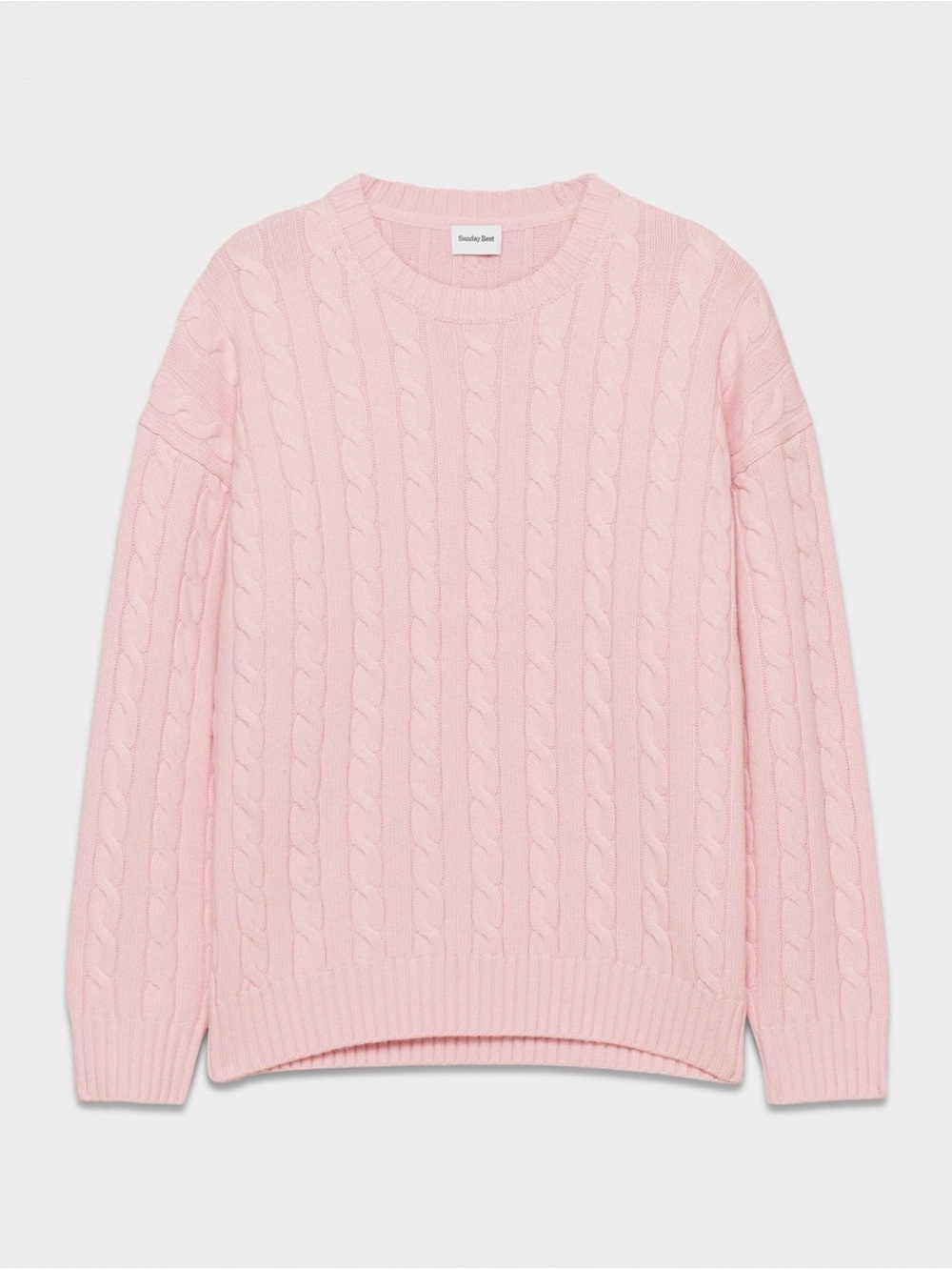 Aritzia Sunday Best Pink Cable Knit Sweater SZ SM